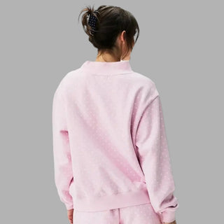 Preorder Polka Dot Pink Varsity Mockneck