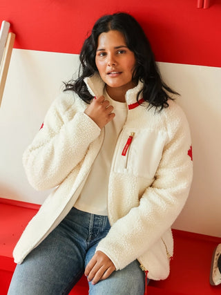 Province of Canada x Heated Rivalry Fleece WhiteJacket