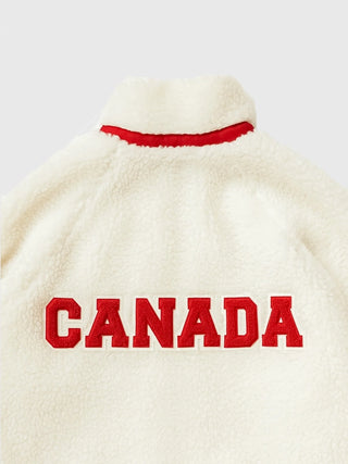 Province of Canada x Heated Rivalry  White Fleece Zipper Jacket 