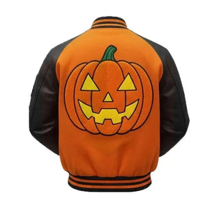 Pumpkin Crew Varsity Black | Orange Jacket