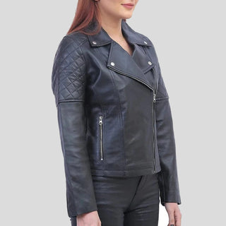 black quilted women jacket