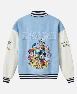 Realism x Disney Character Denim Varsity Blue & White Jacket