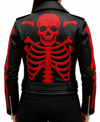 Red Skeleton Rib Cage Bones Halloween Jacket