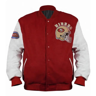 San Francisco 49ers 80s Letterman Snap Button Jacket