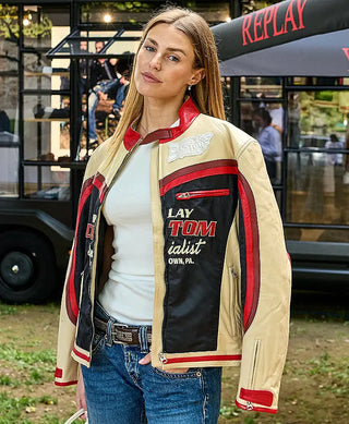 Sara Pagliaroli Cream Racing Jacket