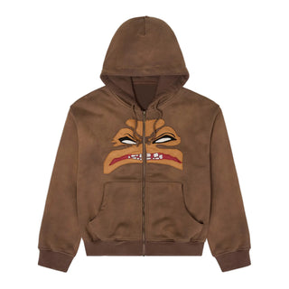 Shop Kidsuper  DC Villian Clayface Brown Full zipper hooded jacket