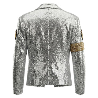 Shop Michael Jackson Sequin Silver Jacket for men and women