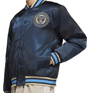 Shop Philadelphia Union Adidas MLS x US Sports Full-Snap Navy Bomber Jacket