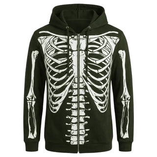 Skeleten Hooded Green Jacket