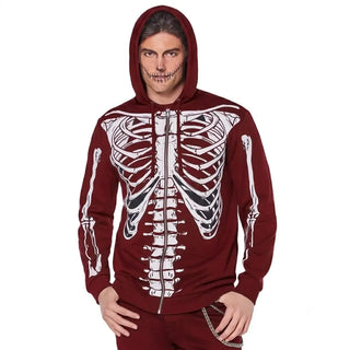 Skeleten Hooded Red Jacket