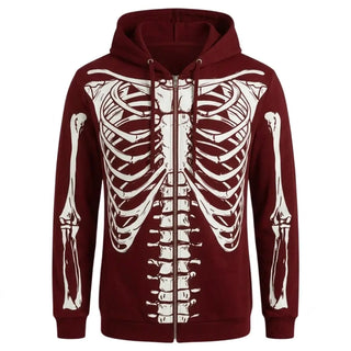 Skeleten Hooded Red Jacket For Men & Women