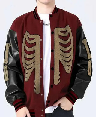Skeleton Baseball Varsity Jacket
