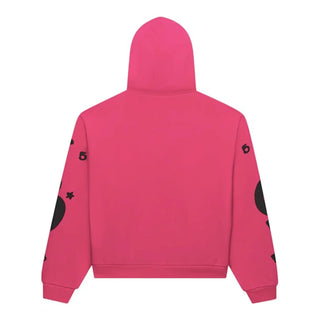 Sp5der Beluga Zip Up Pink Hoodie