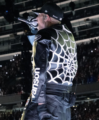 Spider Man chris brown black leather jacket