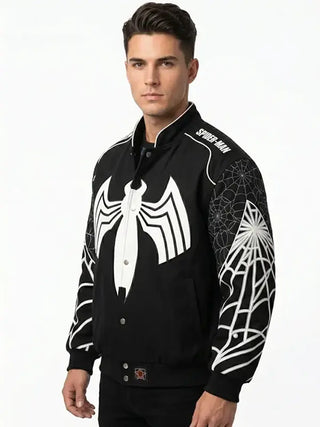 Spiderman Back in Black Varsity Black Jacket