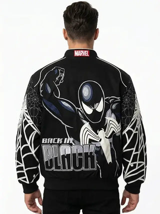 Spiderman Back in Varsity Black Jacket For Men & Women