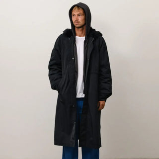 Stüssy Fur Hood Long Black Parka