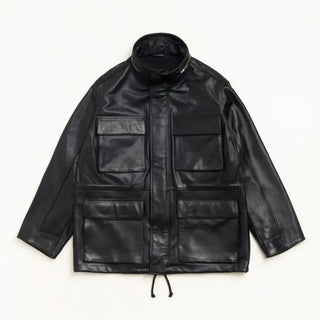 Stüssy M-65 Black Leather Jacket