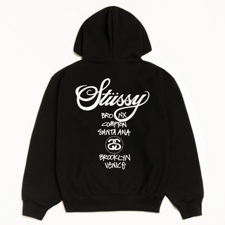 Stussy World Tour Hooded Zip Black Jacket