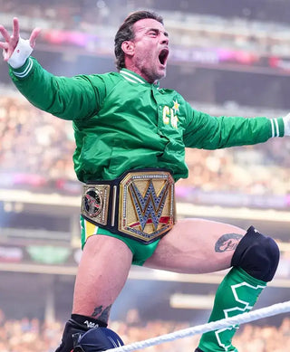 SummerSlam CM Punk Minnesota WWE Bomber Green Jacket