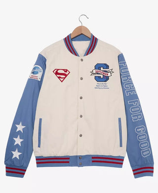 Superman Varsity White & Blue Jacket