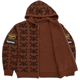 Supreme Vanson Leathers Skull Zip Up Hooded Sweater