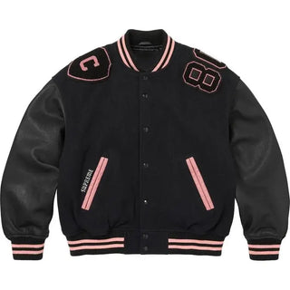 Supreme Captains Black Varsity Jacket For Men & Women