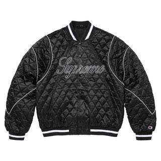 Supreme Fall/Winter 2026 Quilted Satin Black Jacket
