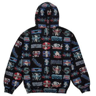 Supreme Flash Zip Up Black Hooded Jacket