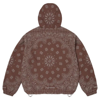 Supreme Reflective Bandana Brown Half ZIpper Hoodie