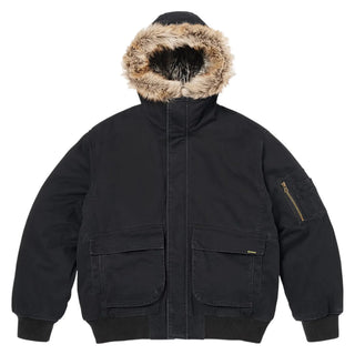 Supreme SS26 Reversible Faux Fur Hooded Blue Jacket 