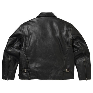 Supreme Schott Distressed Leather Black Jacket For Men & Women
