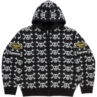 Supreme Vanson Leathers Skull Zip Up Hooded Sweater