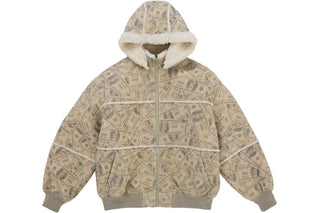 Supreme x MM6 Maison Margiela Hooded Shearling White Bomber Jacket