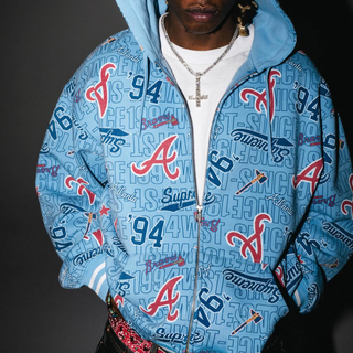 Supreme x Mitchell & Ness Atlanta Braves logos Hoodie