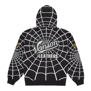 Supreme x Vanson Leathers Spiderman Black Hoodie for Men & Women