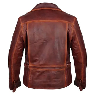 The First Avengers Captain America Distressed Leather Jacket