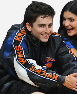 Timothee Chalamet 2026 Cavaliers vs Knicks Leather Jacket
