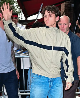 Tom Holland NYC Saint Laurent Beige Windbreaker Beige Jacket