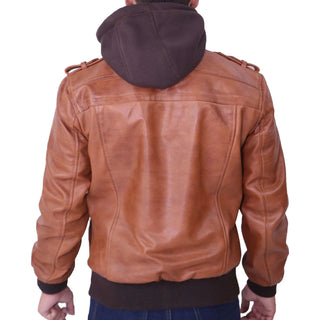 brown leather jacket
