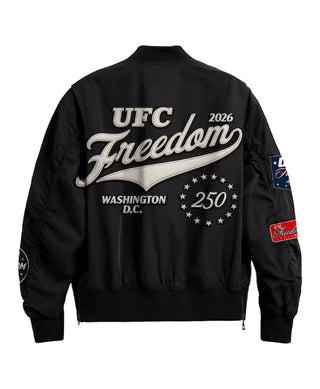 UFC Freedom 250 Full-Zip Black Bomber Black Jacket