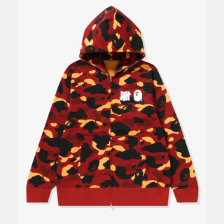 UNDEFEATED x BAPE 2026 Full Zip Red Hoodie 