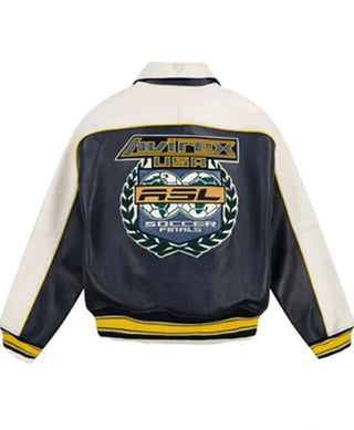  Unisex Avirex Soccer League Leather Bomber Jacket 