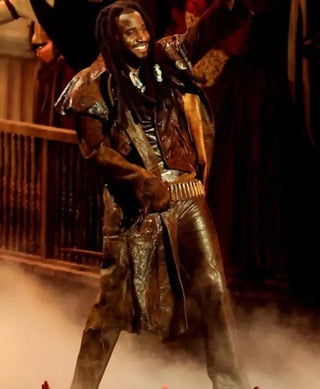 VMAs Shaboozey 2026 Performance Brown Leather Coat