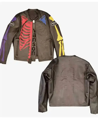 Vanson x Askan Bone Moto Halloween Leather Black Jacket 