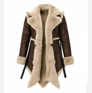 Vikings Valhalla Sam Corlett Brown Leather Fur Trench  Coat For Men & Women