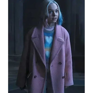 Wednesday Emma Myers Pink Coat