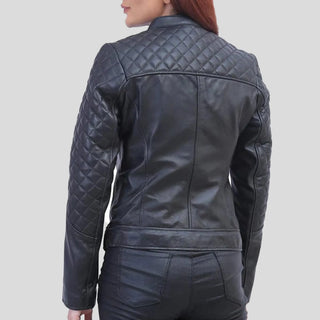 Womens black cafe racer jacket