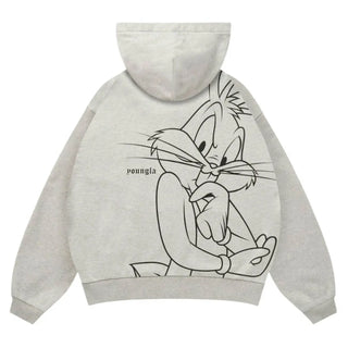 YoungLA x Looney Tunes Plaid Grey Zipper Hoodie