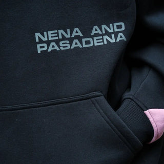 Zone and Nena Pasadena  Box Fit Pink black Hoodie